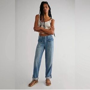 We The Free Blue Straight Leg Jeans